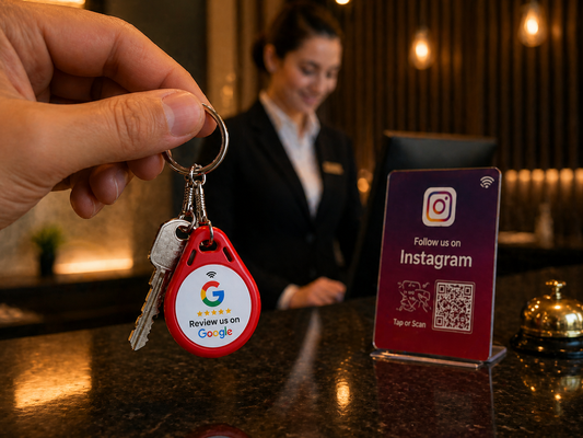 Portachiavi con recensione Google con NFC