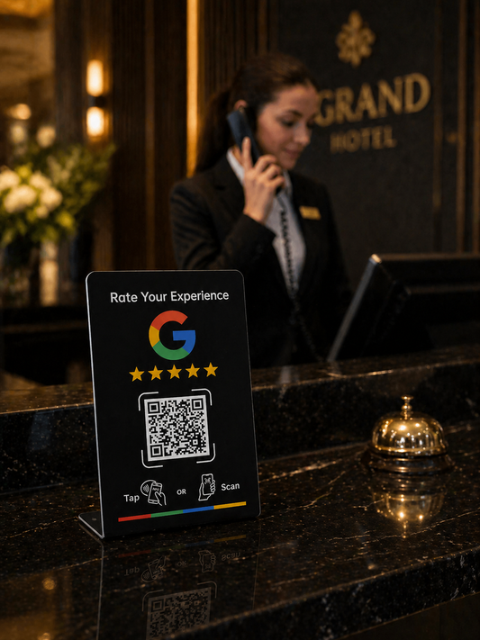 Espositore recensioni Google con NFC e QR-Code Pacchetto da 5 Pacchetto da 10